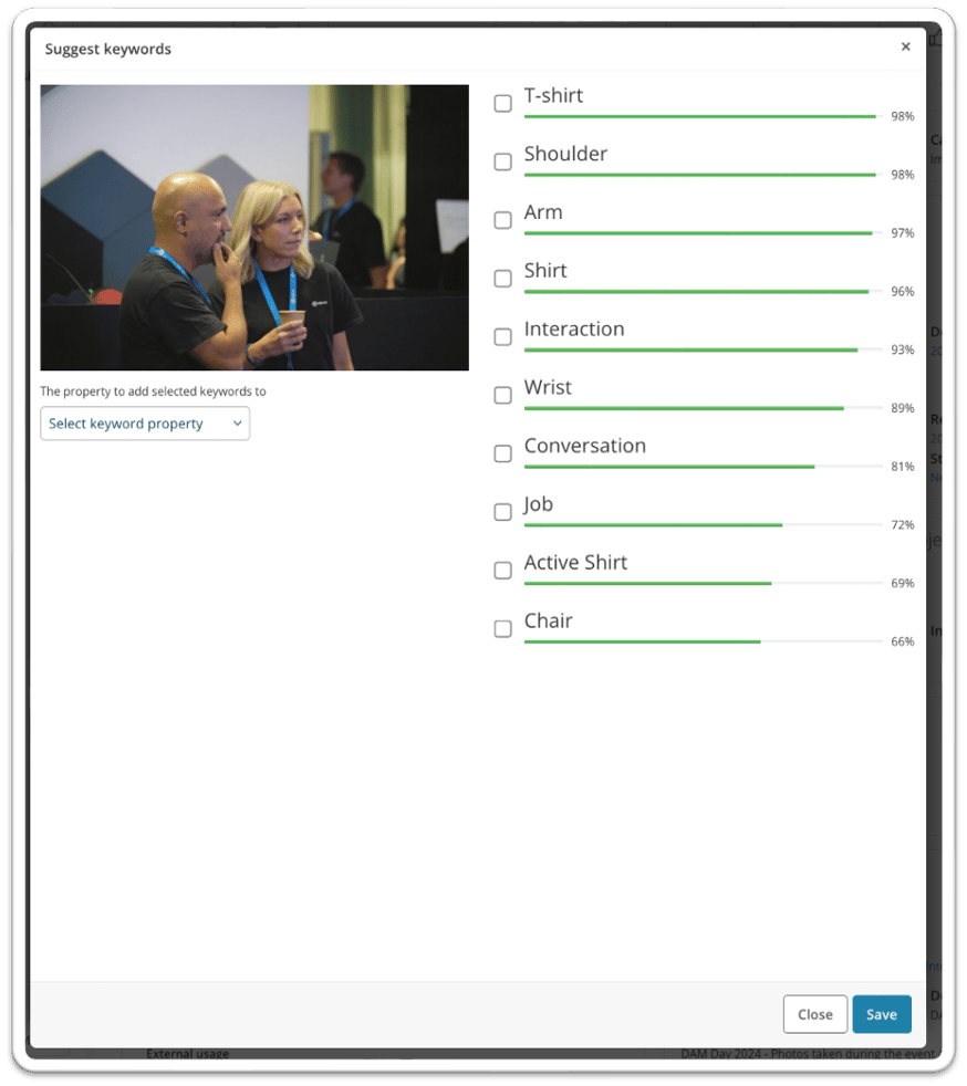 How to perform the Image analysis provided by the AI feature